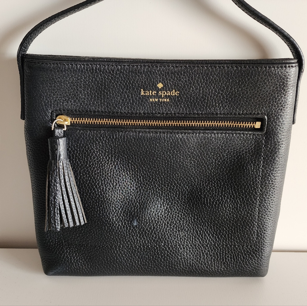 Kate Spade Black Pebble Leather Chester Street Dessi Crossbody Bag Purse - Picture 2 of 11